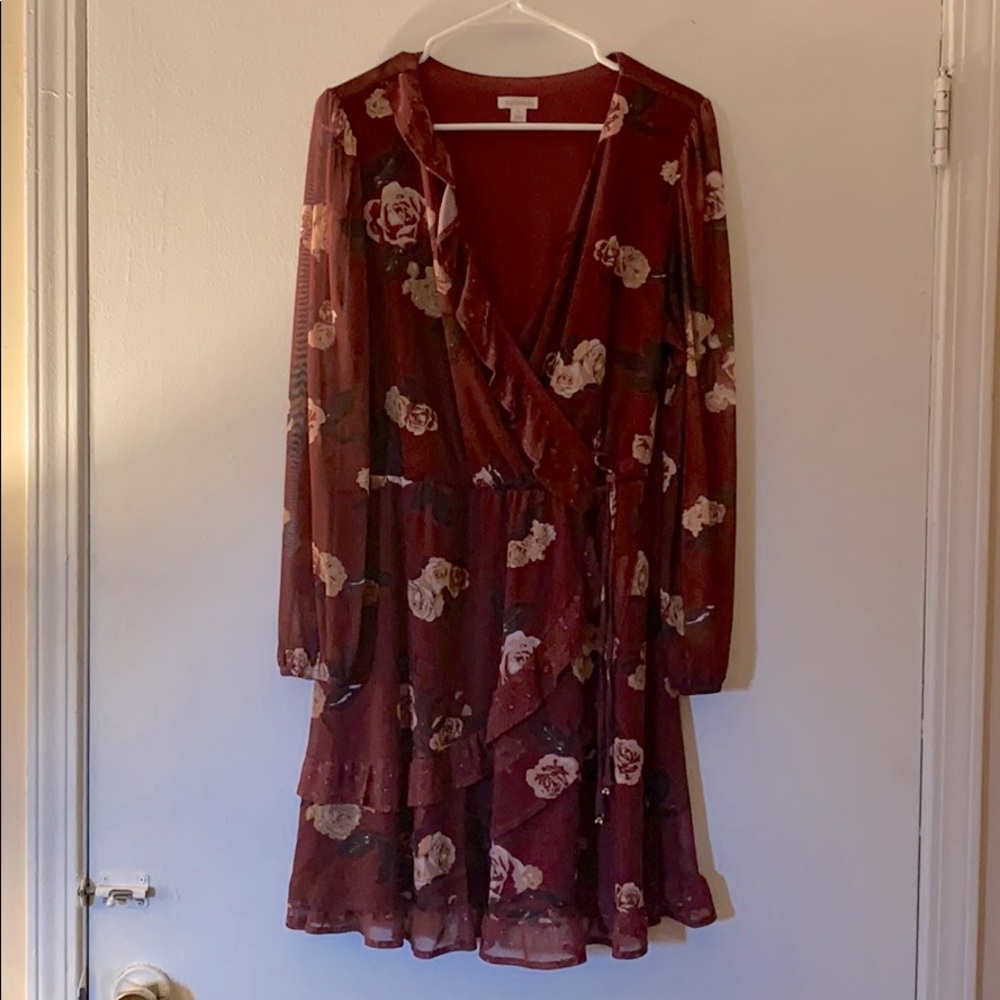 Flower Dress Faux Wrap